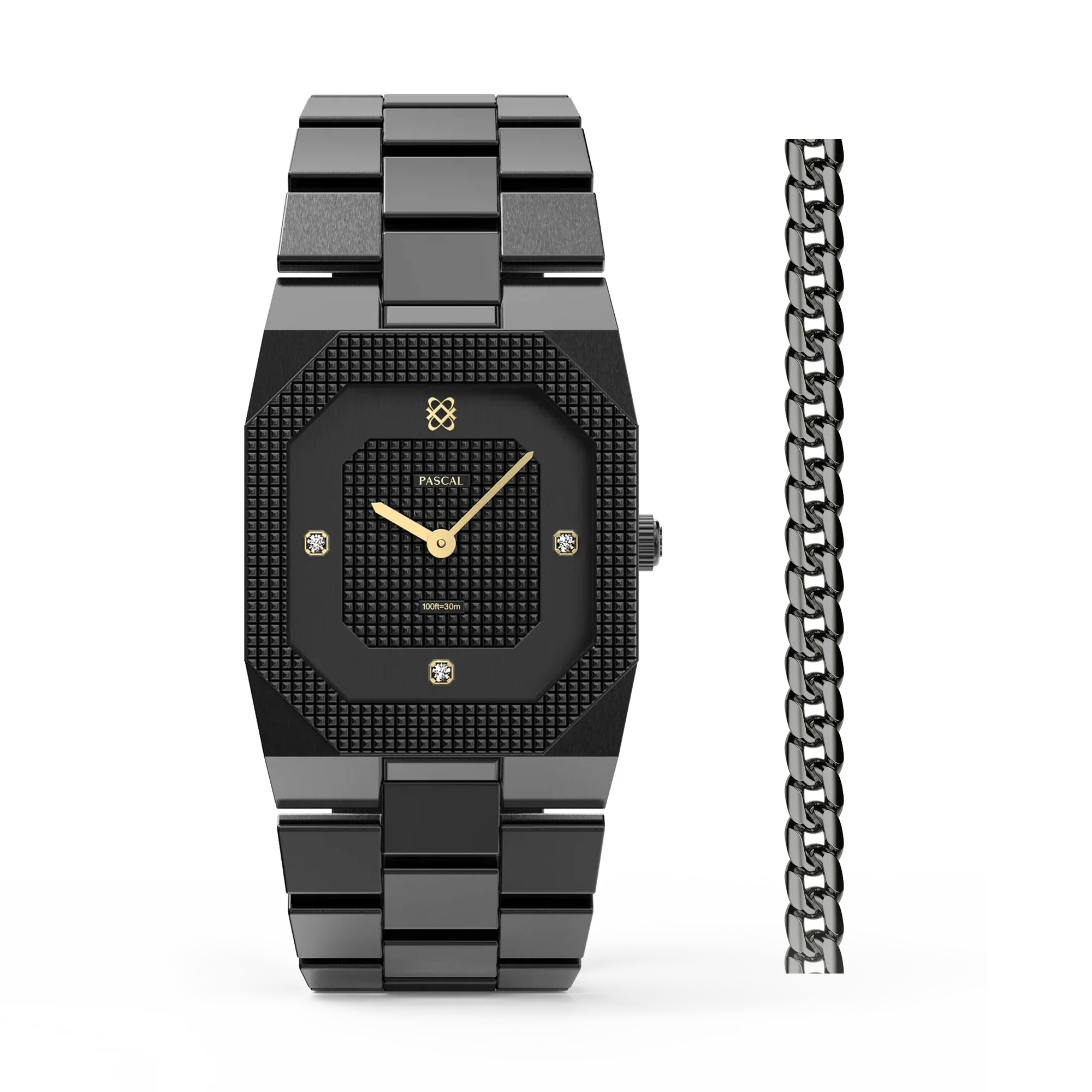 Octagonal Clou de Paris Diamond Watch Gift Set