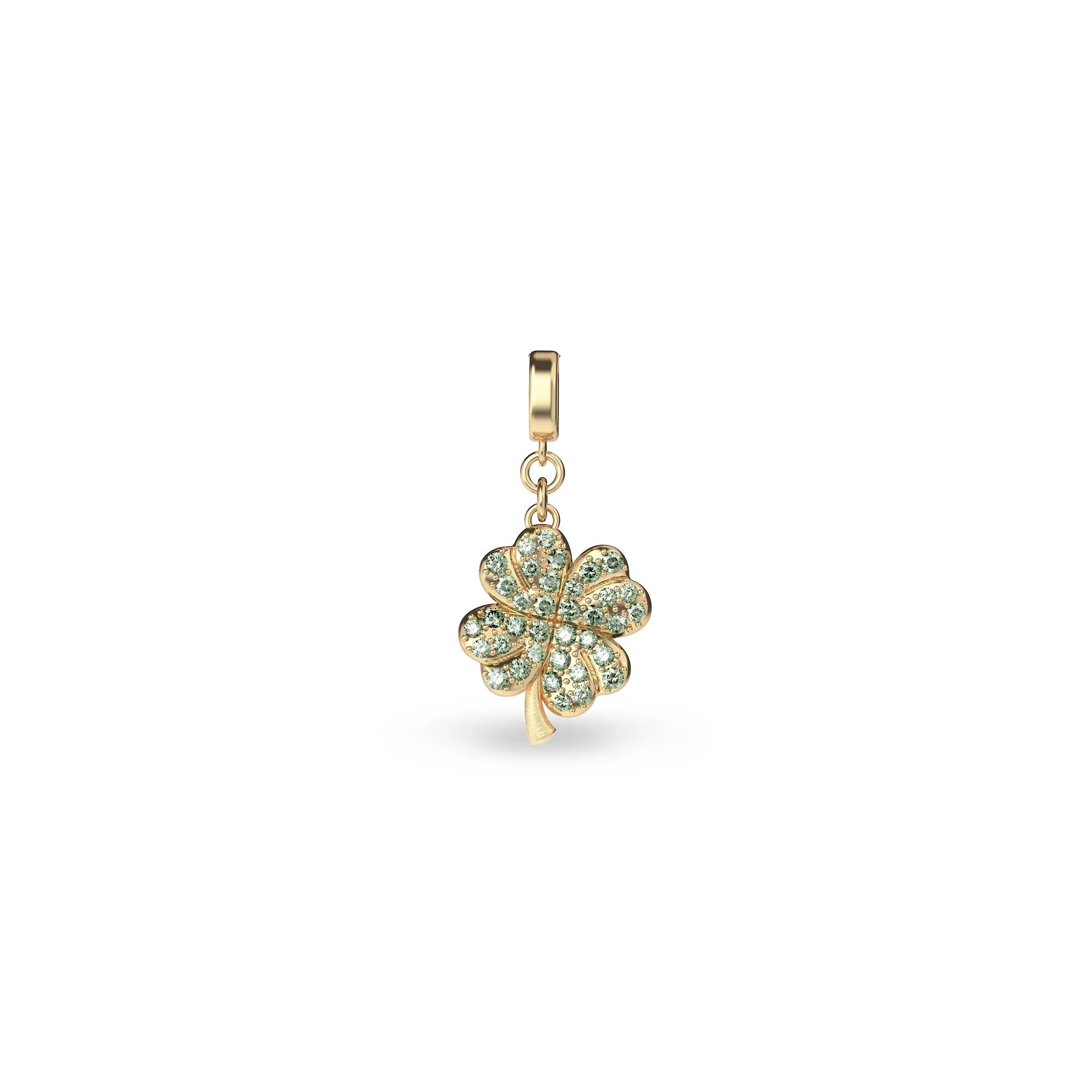 'Lucky Clover' Bag Charm, Green Diamond Pavé | PASCAL