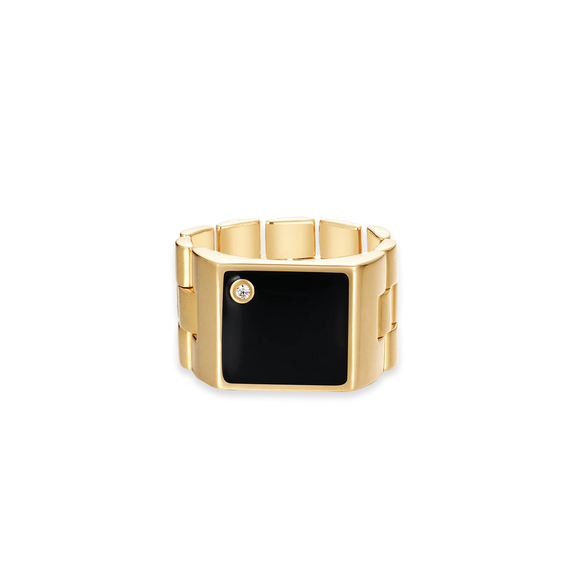 Diamond Rolly Rollie Diamond Signet Ring | PASCAL