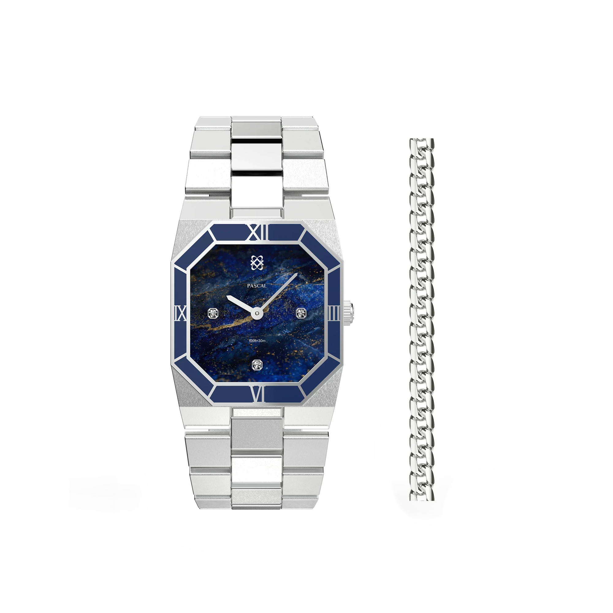 Octagonal Enamel Diamond Watch Gift Set in Galactic Quest - PASCAL