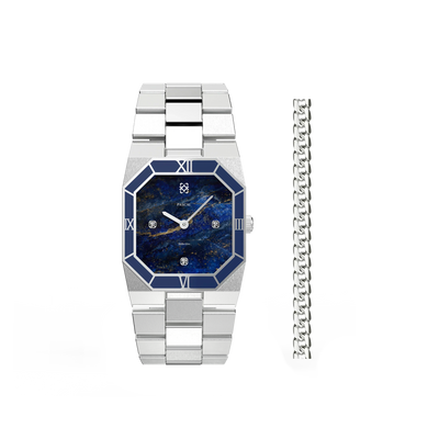 Octagonal Enamel Diamond Watch Gift Set in Galactic Quest - PASCAL