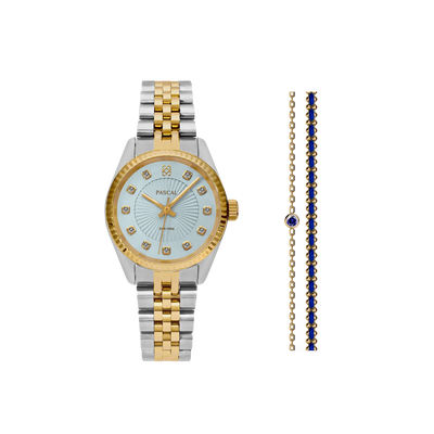 Timeless Classic Diamond Watch Gift Set in Blue Raspberry - PASCAL