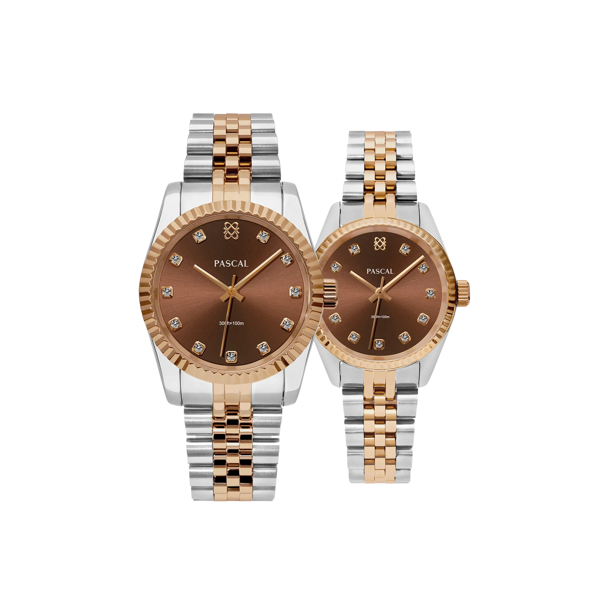 Timeless Classic Diamond Couple Watches in Cocoa - PASCAL
