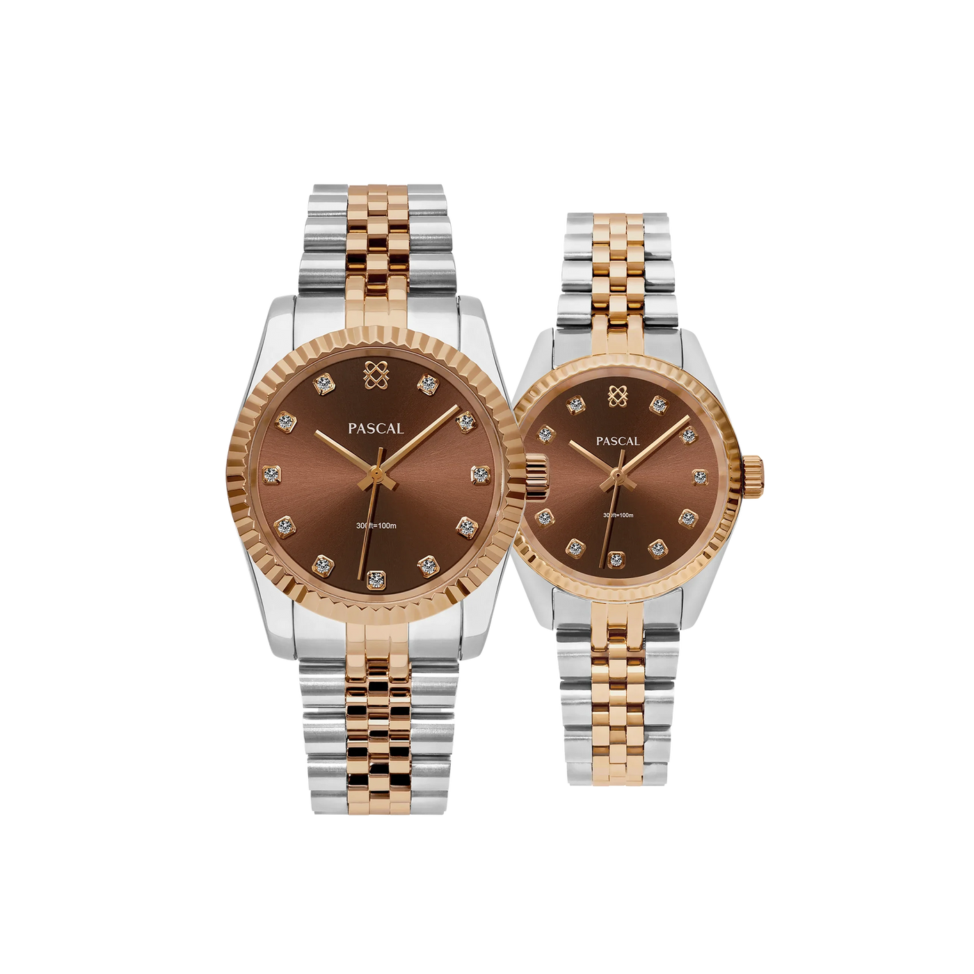 Timeless Classic Diamond Couple Watches in Cocoa - PASCAL