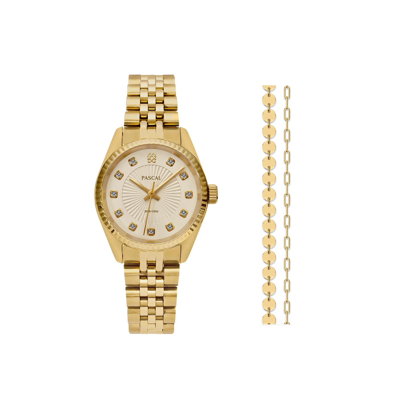 Timeless Classic Diamond Watch Gift Set in Oat Milk - PASCAL#dial-size_31-mm