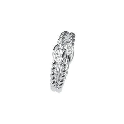 Everyday White Diamond Knot Rope Ring