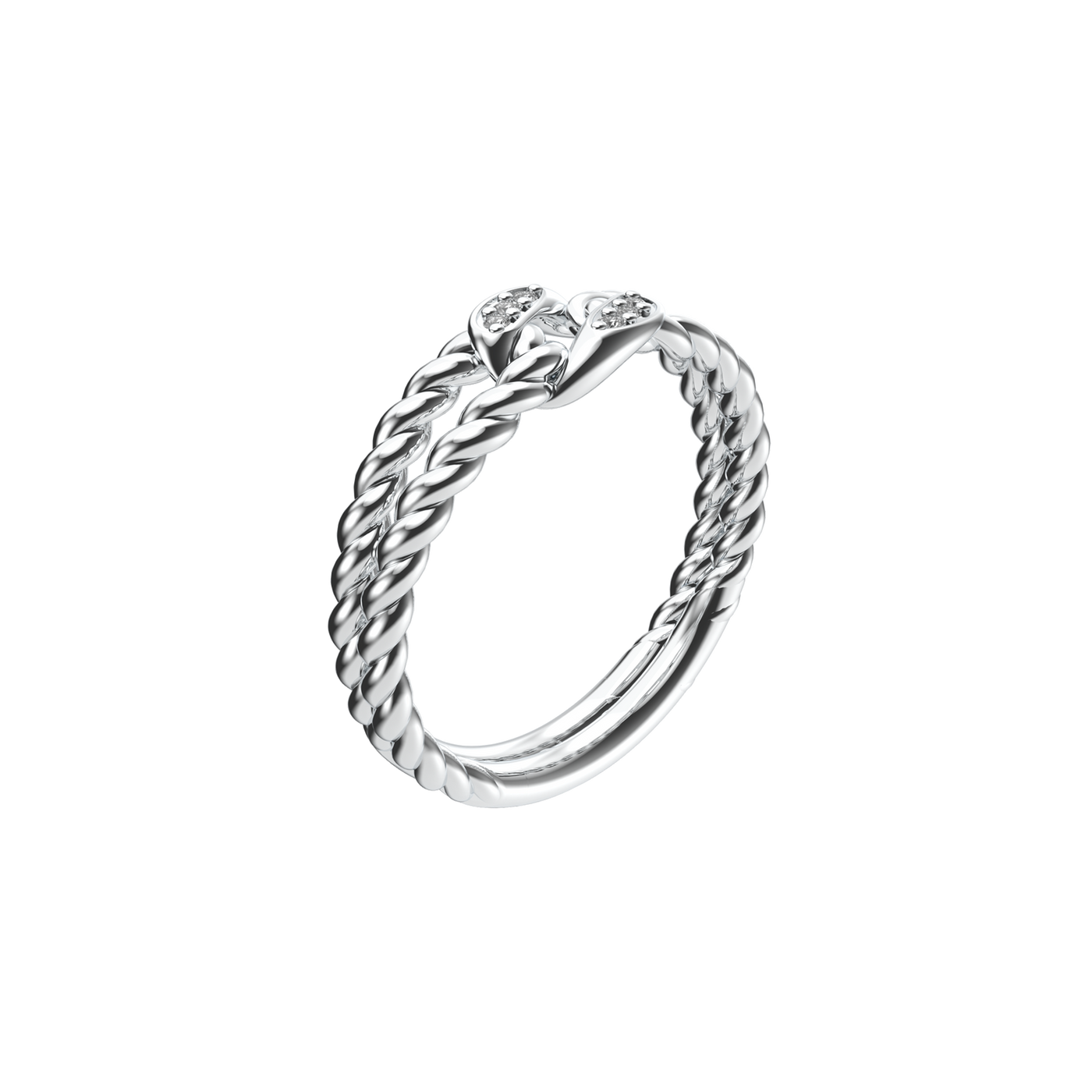 Everyday White Diamond Knot Rope Ring