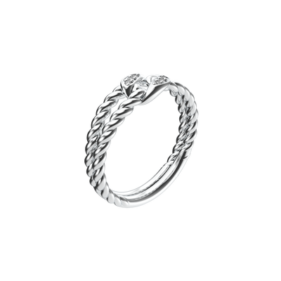 Everyday White Diamond Knot Rope Ring