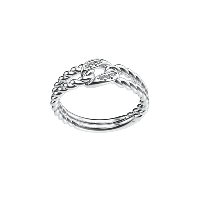 Everyday White Diamond Knot Rope Ring