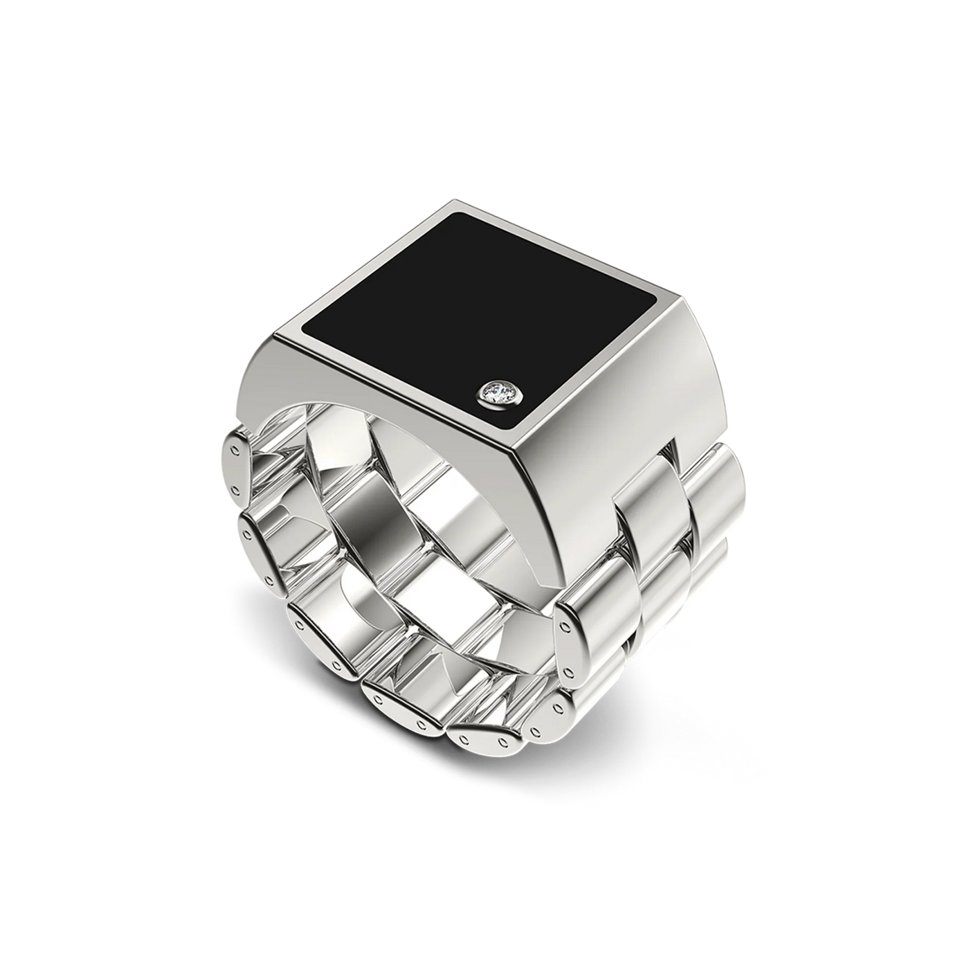 Diamond Rolly Rollie Diamond Signet Ring | PASCAL