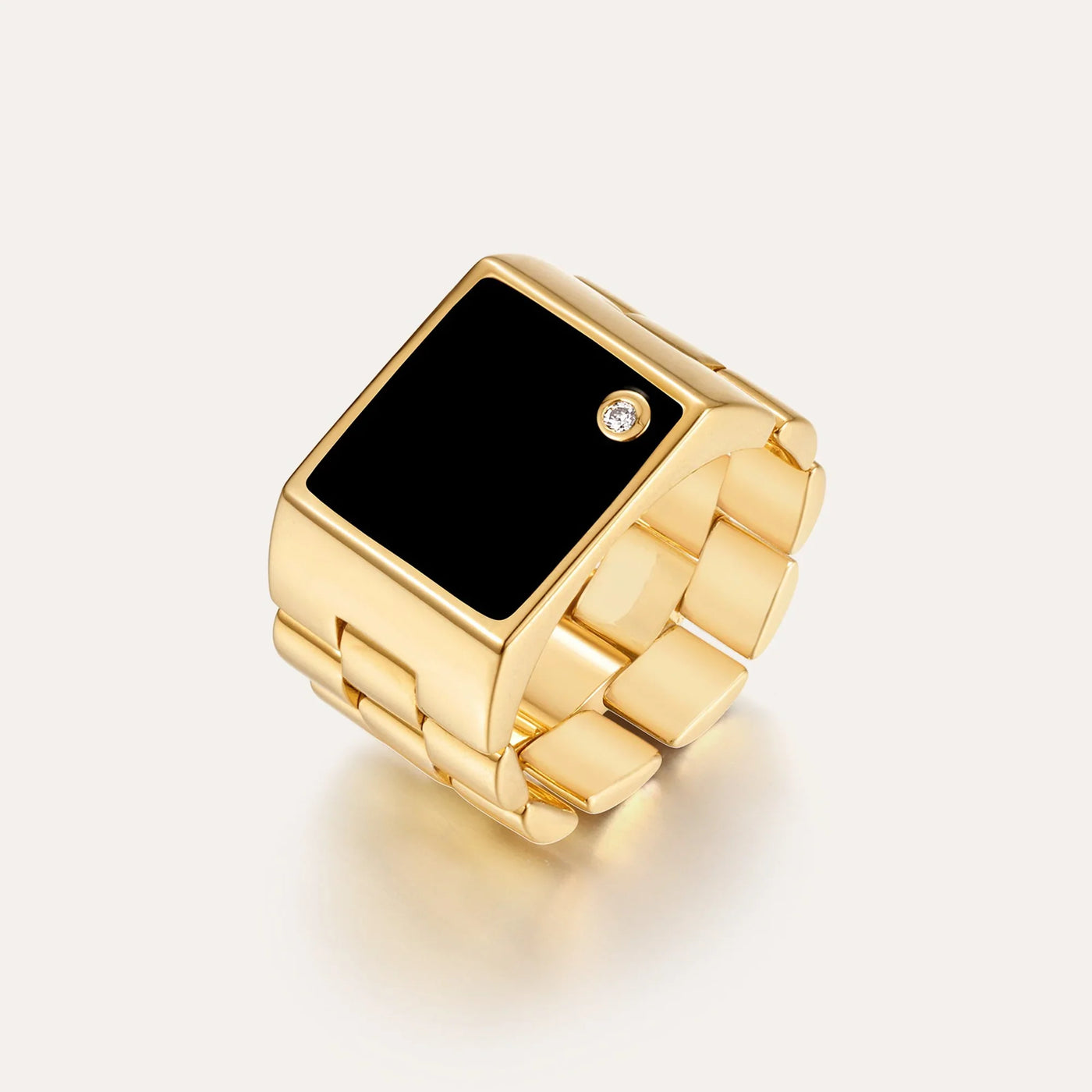 Diamond Rolly Rollie Diamond Signet Ring | PASCAL