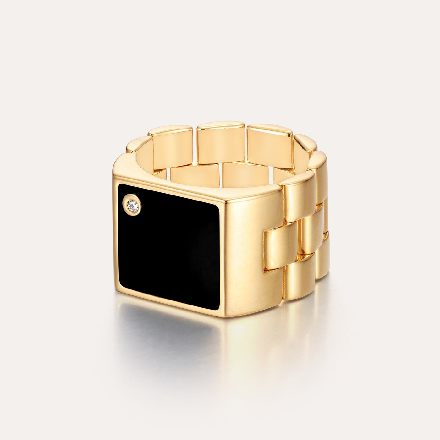 Diamond Rolly Rollie Diamond Signet Ring | PASCAL