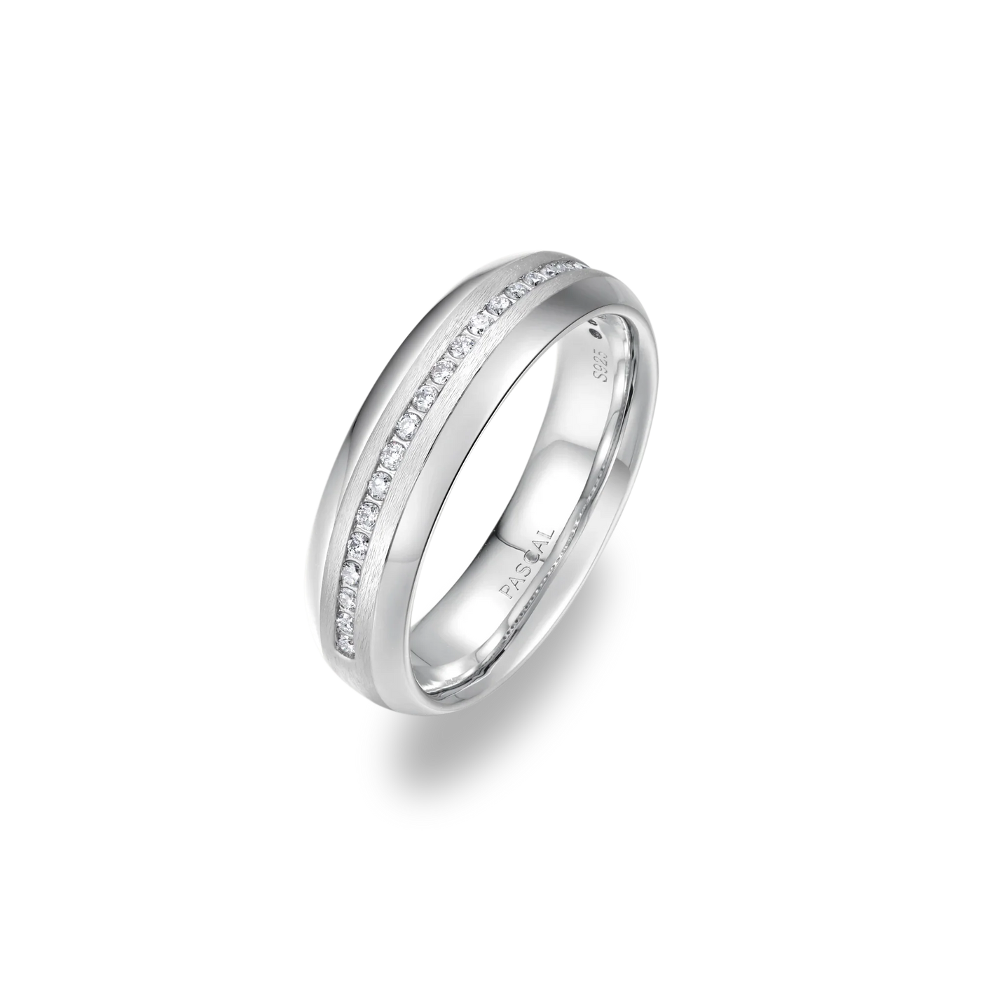 Beveled Pave Diamond Band Ring | PASCAL