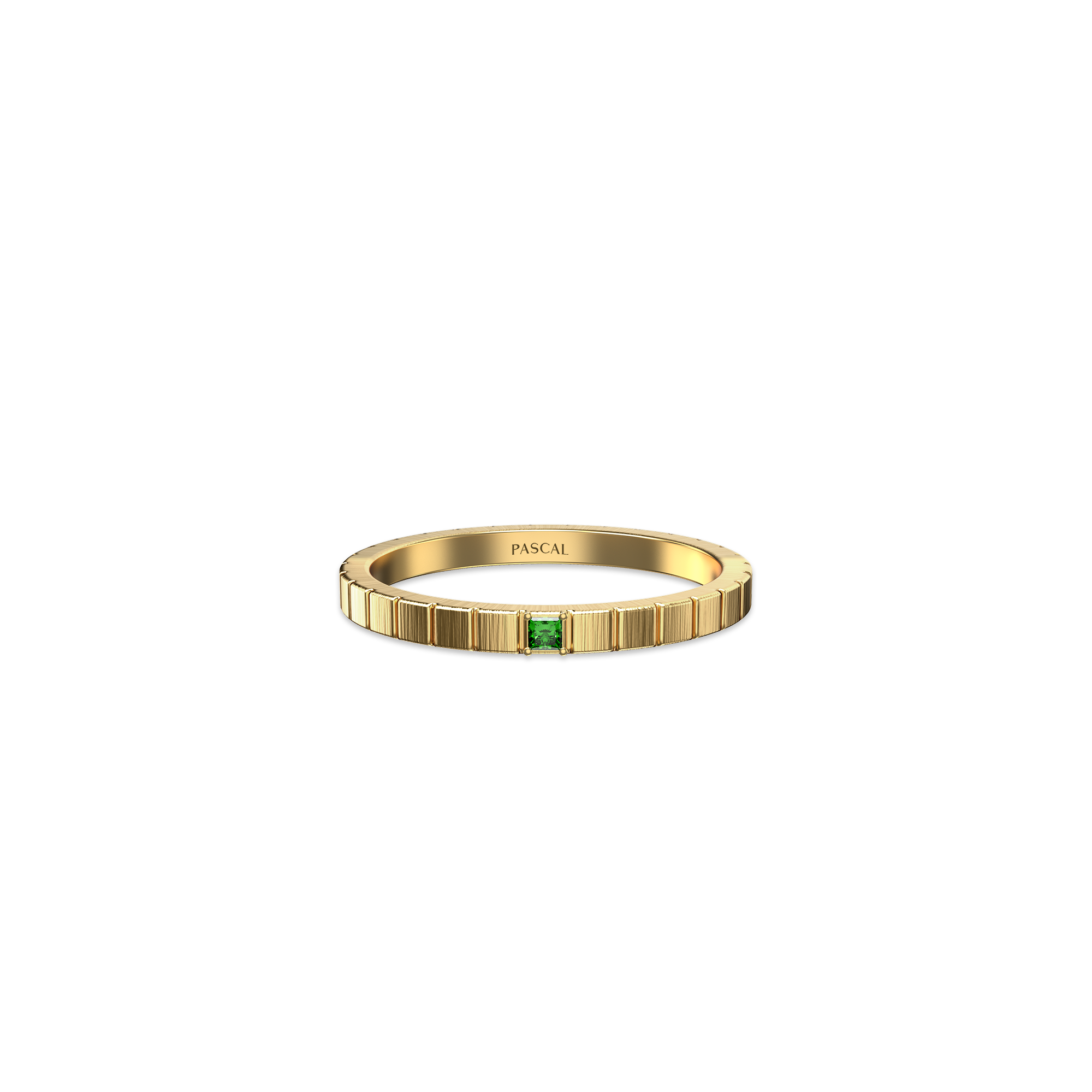 Ice Cube Gemstone Ring - PASCAL#color_18k-yellow-gold-vermeil-green-gemstone