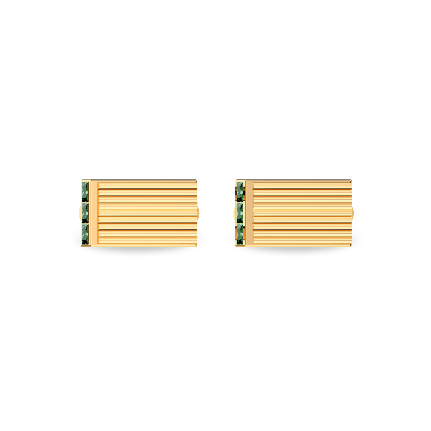 Rectangular Striped Gemstone Cufflinks