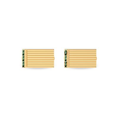 Rectangular Striped Gemstone Cufflinks