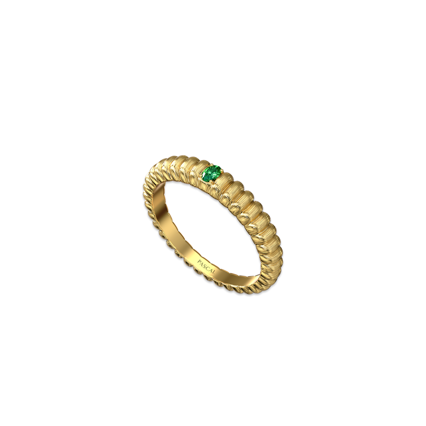 Anillo abovedado de piedra preciosa Puffy