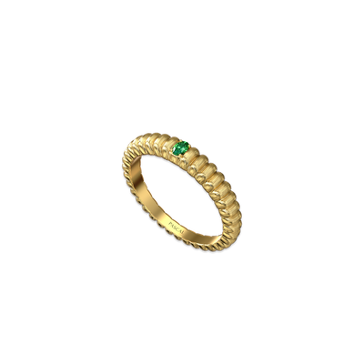 Anillo abovedado de piedra preciosa Puffy