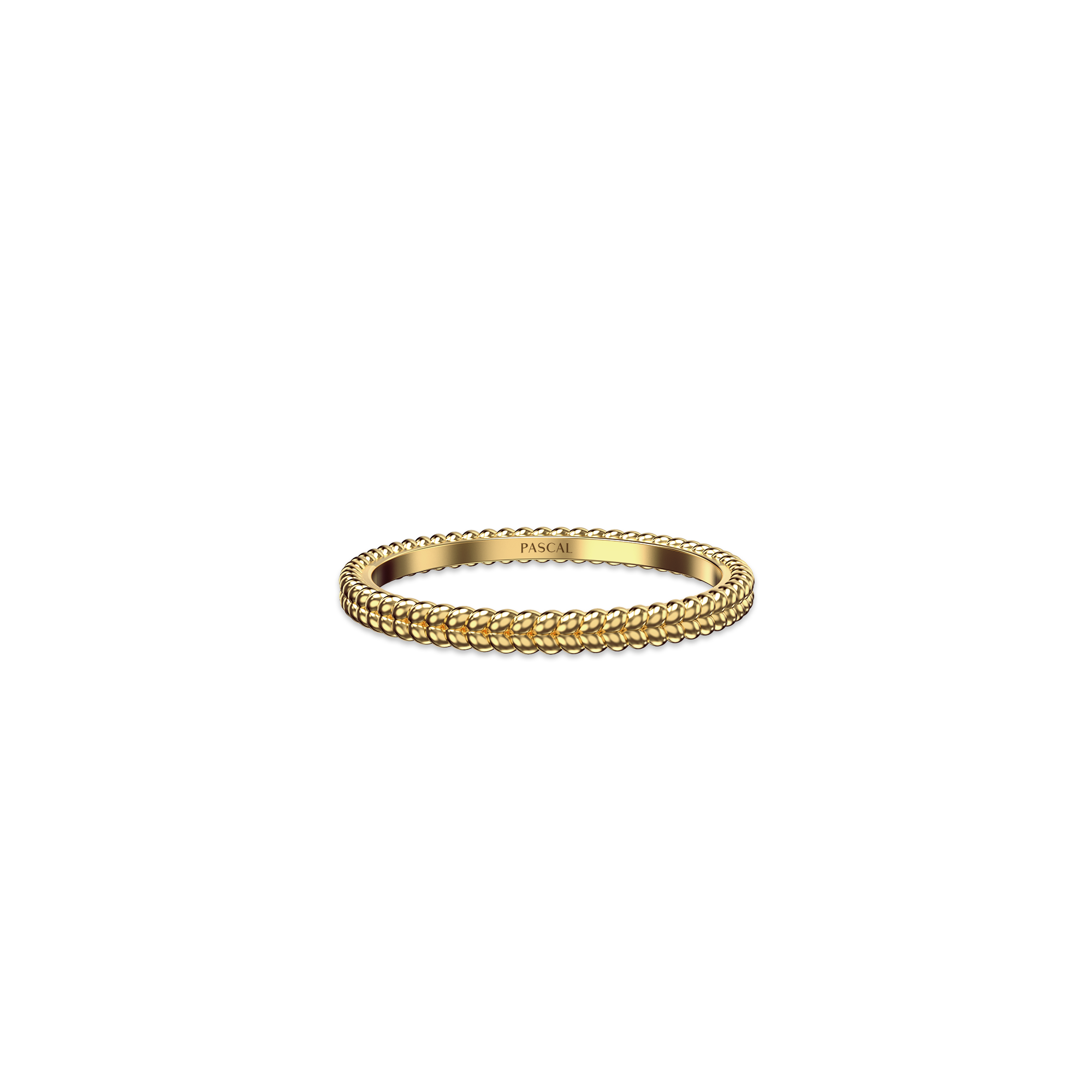 Double Rope Ring - PASCAL#color_18k-yellow-gold-vermeil