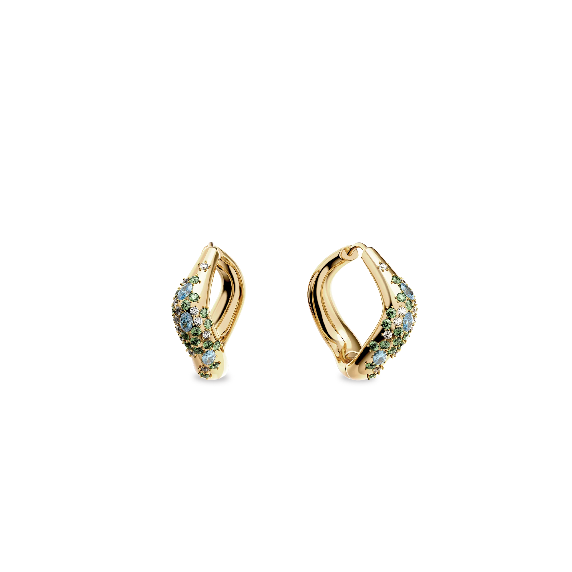 Dreamy Diamond Organic Huggie Hoop Earrings