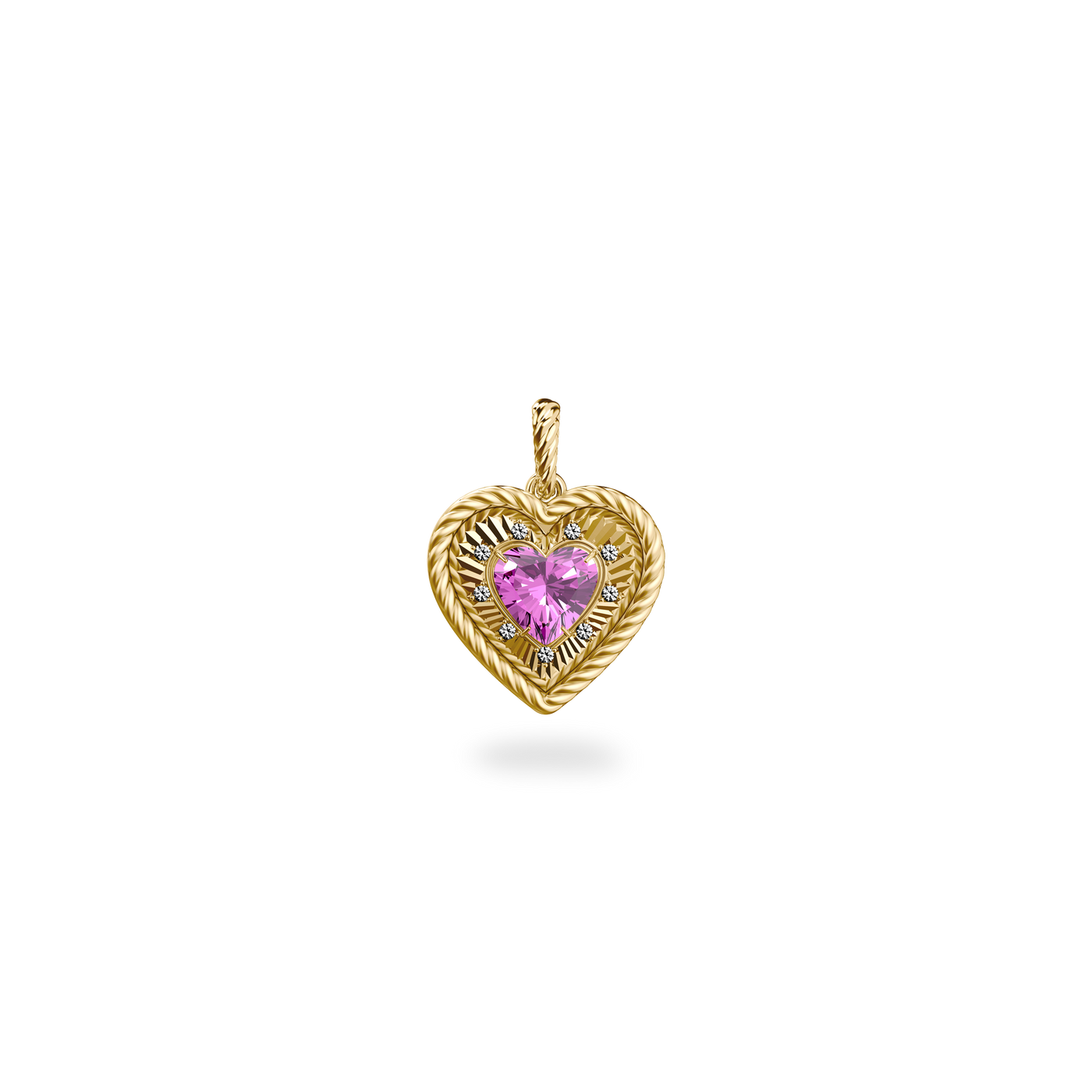 'The Bonbon' Heart Necklace, White Diamond