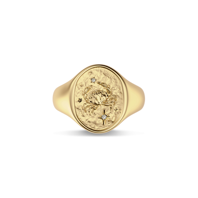 'Zodiac' Diamond Signet Ring, Cancer