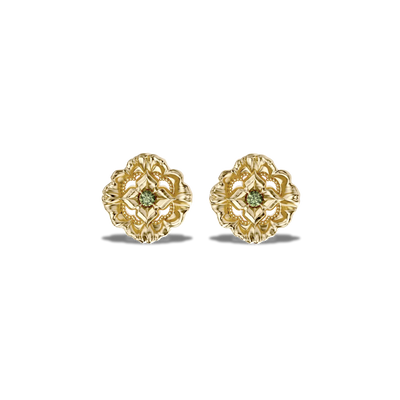 Pendientes barrocos de diamante, diamante verde