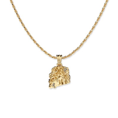 Olympus Apollo Statue Pendant, White Diamond - PASCAL#color_18k-yellow-gold-vermeil-white-diamond