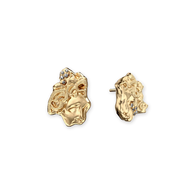 Pendientes de estatua Medusa 'Olympus', diamante blanco