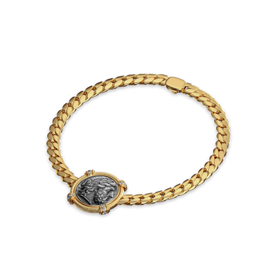 Pulsera de Moneda Zeus "The Great Civitas", Diamante Blanco