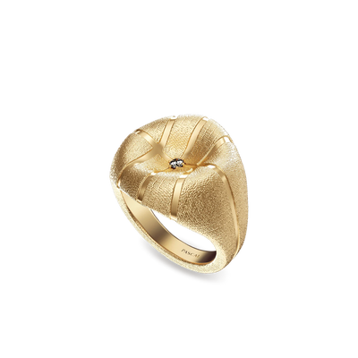 The Basketball Leaking Ball Ring, White Diamond - PASCAL