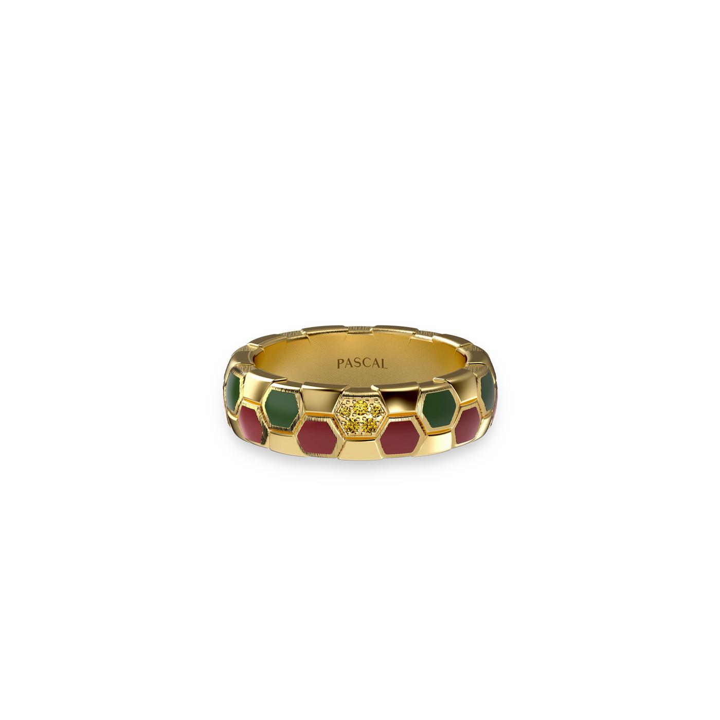 'The Soccer' Atlas Lions Band Ring, Yellow Diamond
