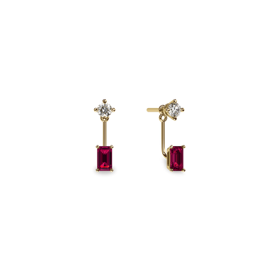 Elegant Mixed Cuts Gemstone Earring Jacket