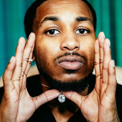 'The Basketball' Crooked Ball Pendant, Black Diamond Pavé