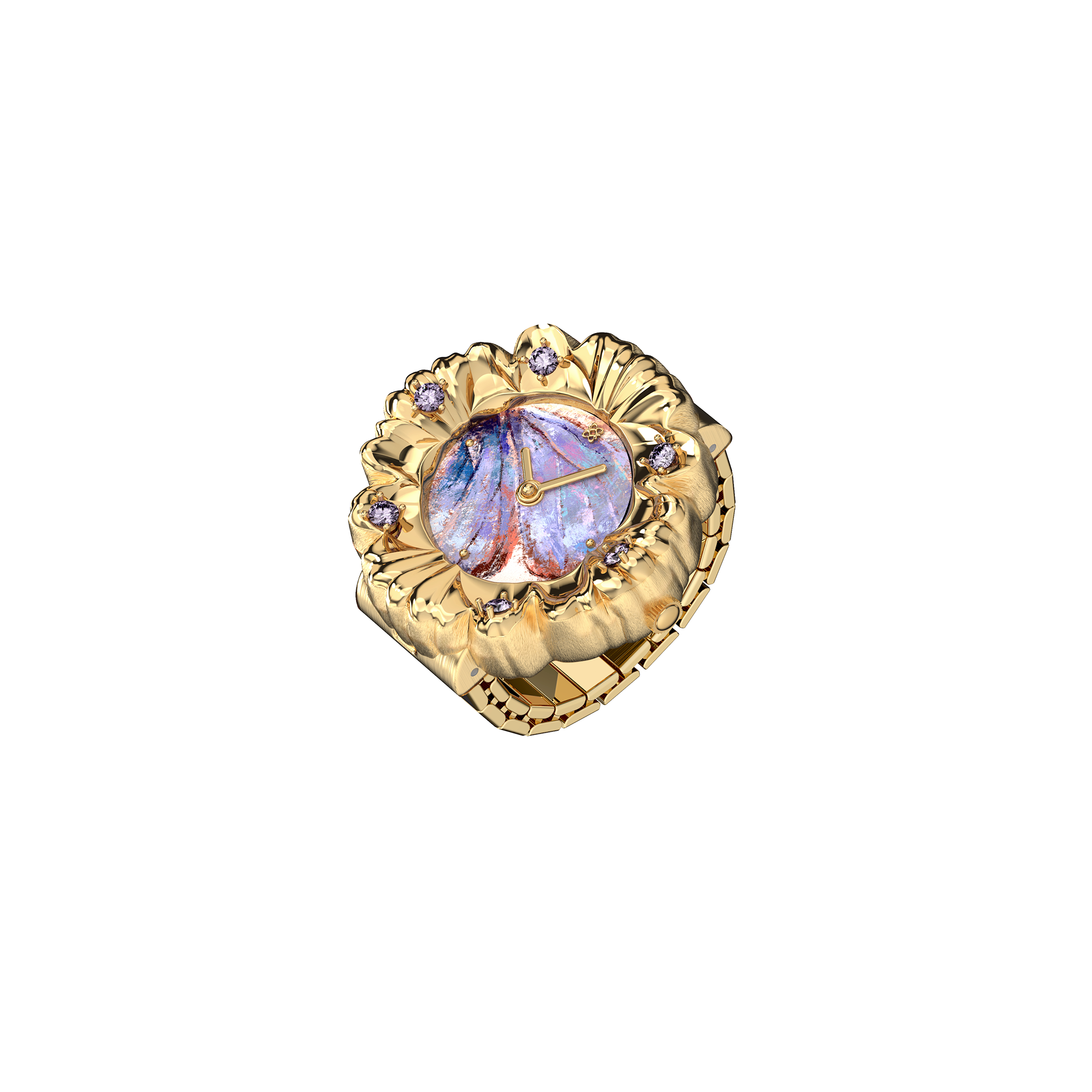 Baroque Watch Ring in Mauve - PASCAL