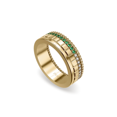 Yellow Gold Double Sided Promise Ring with lab-grown diamonds