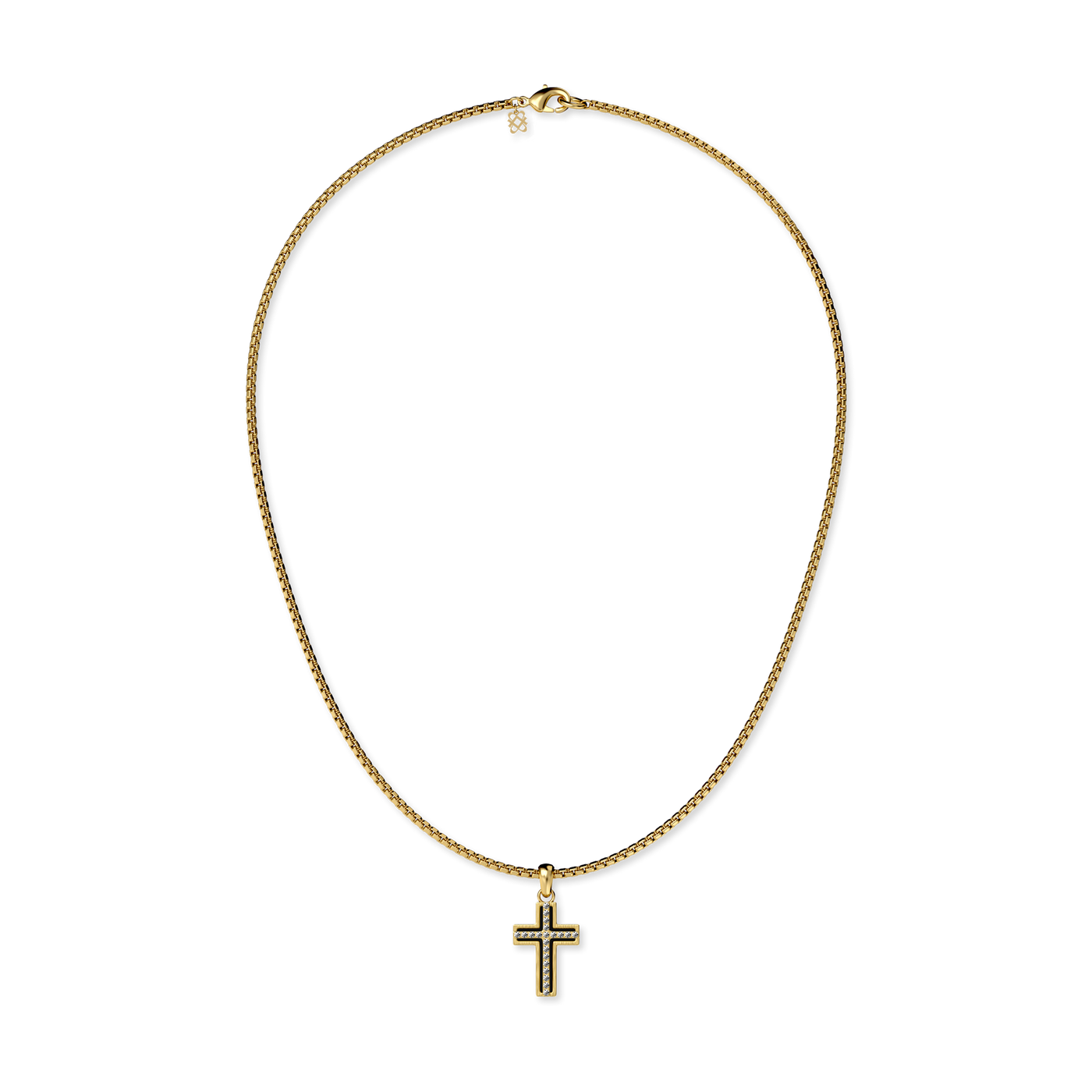 Ciondolo Croce Deco, Pavé di Diamanti Bianchi