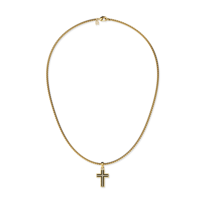 Ciondolo Croce Deco, Pavé di Diamanti Bianchi