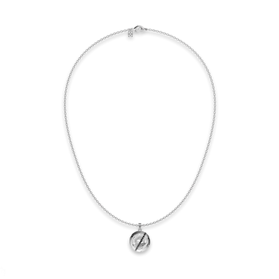 'The Basketball' Crooked Ball Linear Diamond Pendant, Black Diamond