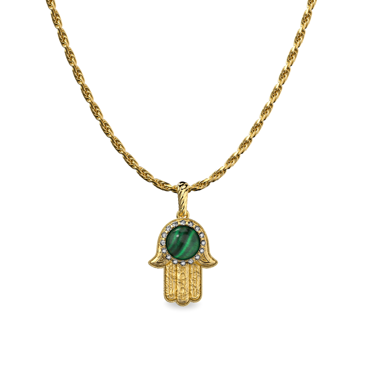 Colgante 'The Spiritual' Hamsa, Halo de Diamantes Blancos