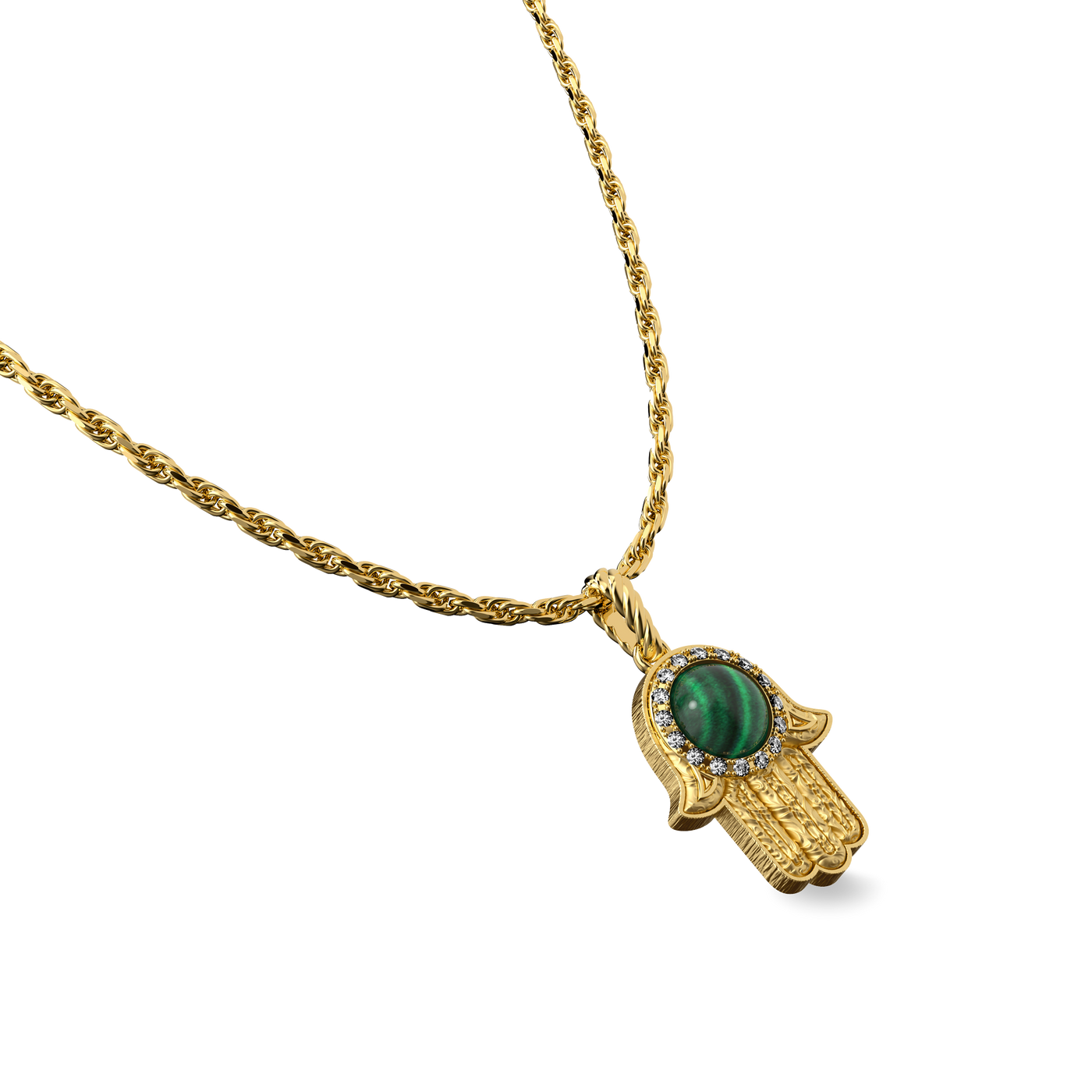 Colgante 'The Spiritual' Hamsa, Halo de Diamantes Blancos