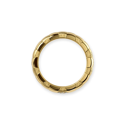 'The Soccer' Band Ring, White Diamond