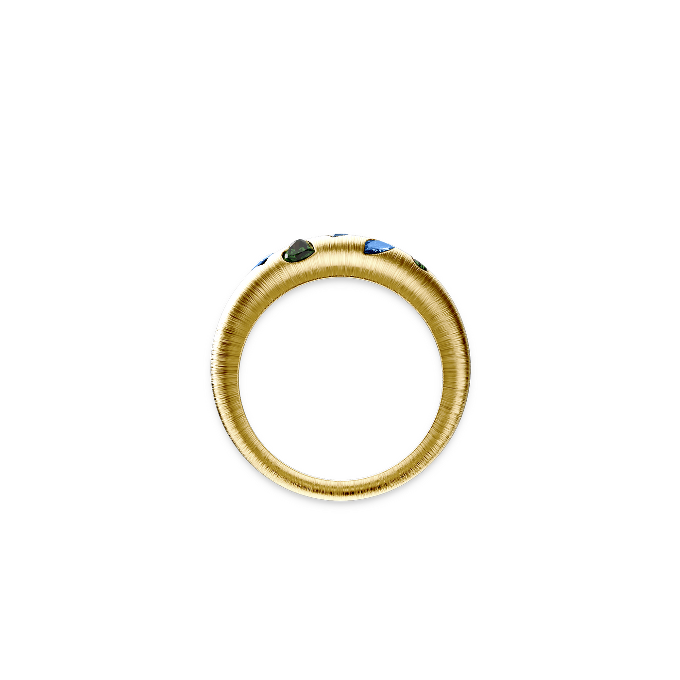 Bague dôme en pierre précieuse mosaïque