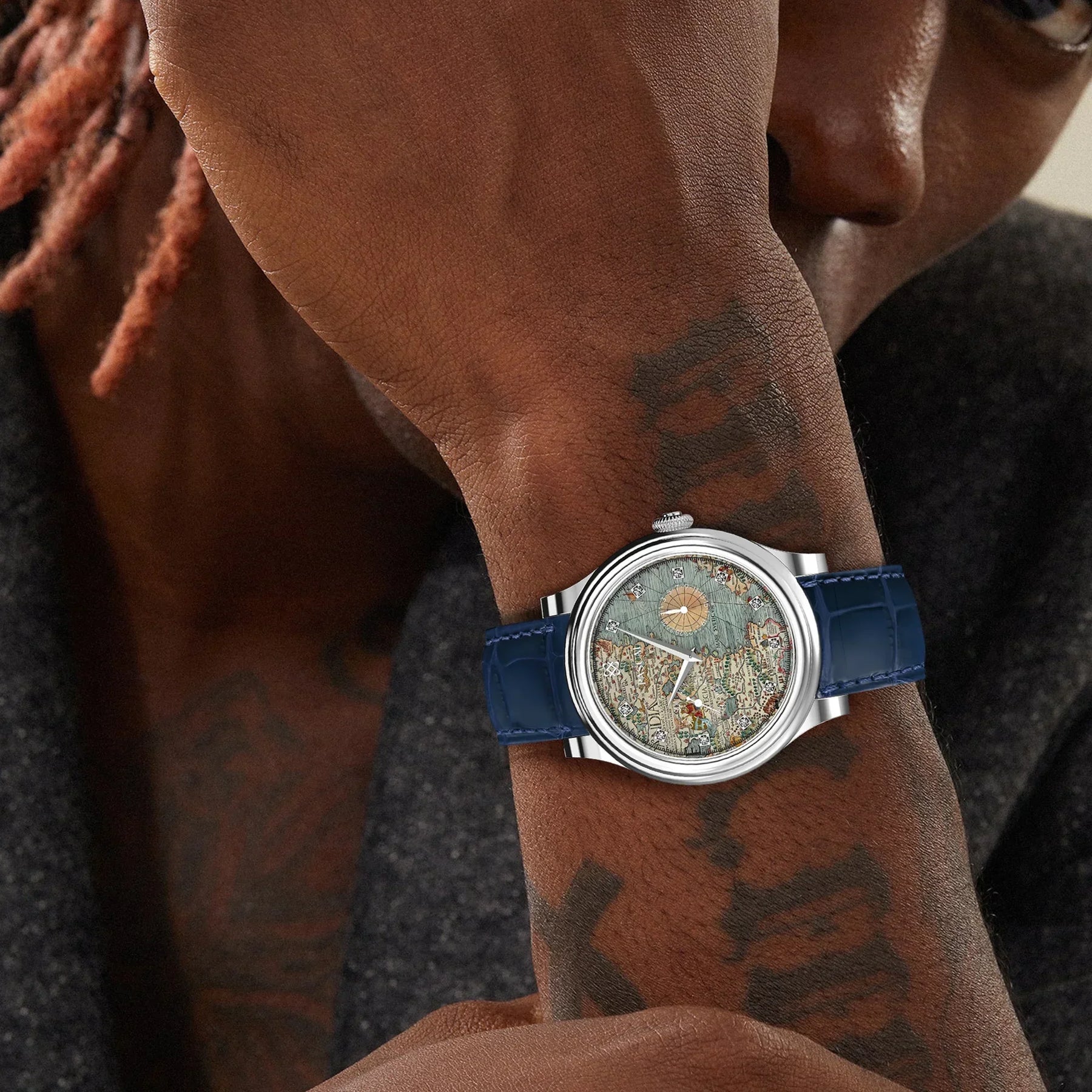 Pascal Watch Square Navigator Diamond Watch | PASCAL