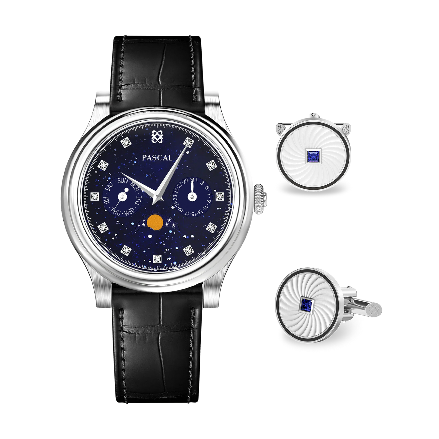 Navigator Diamond Moonphase Watch Gift Set