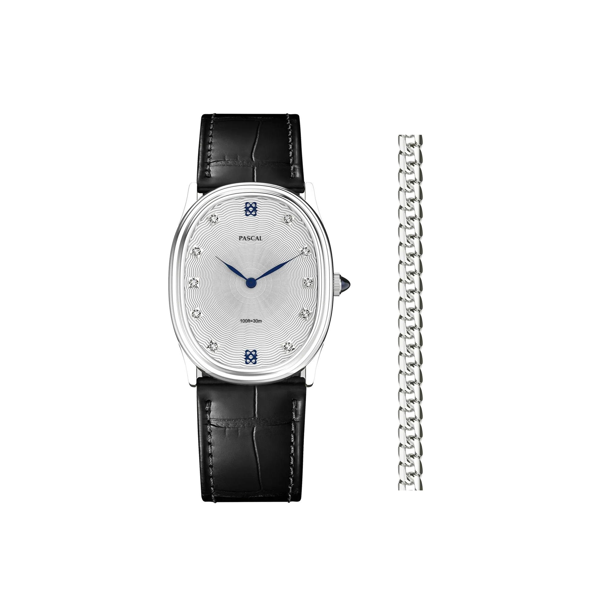 Oval Orbit Diamond Watch Gift Set in Azure Frost - PASCAL