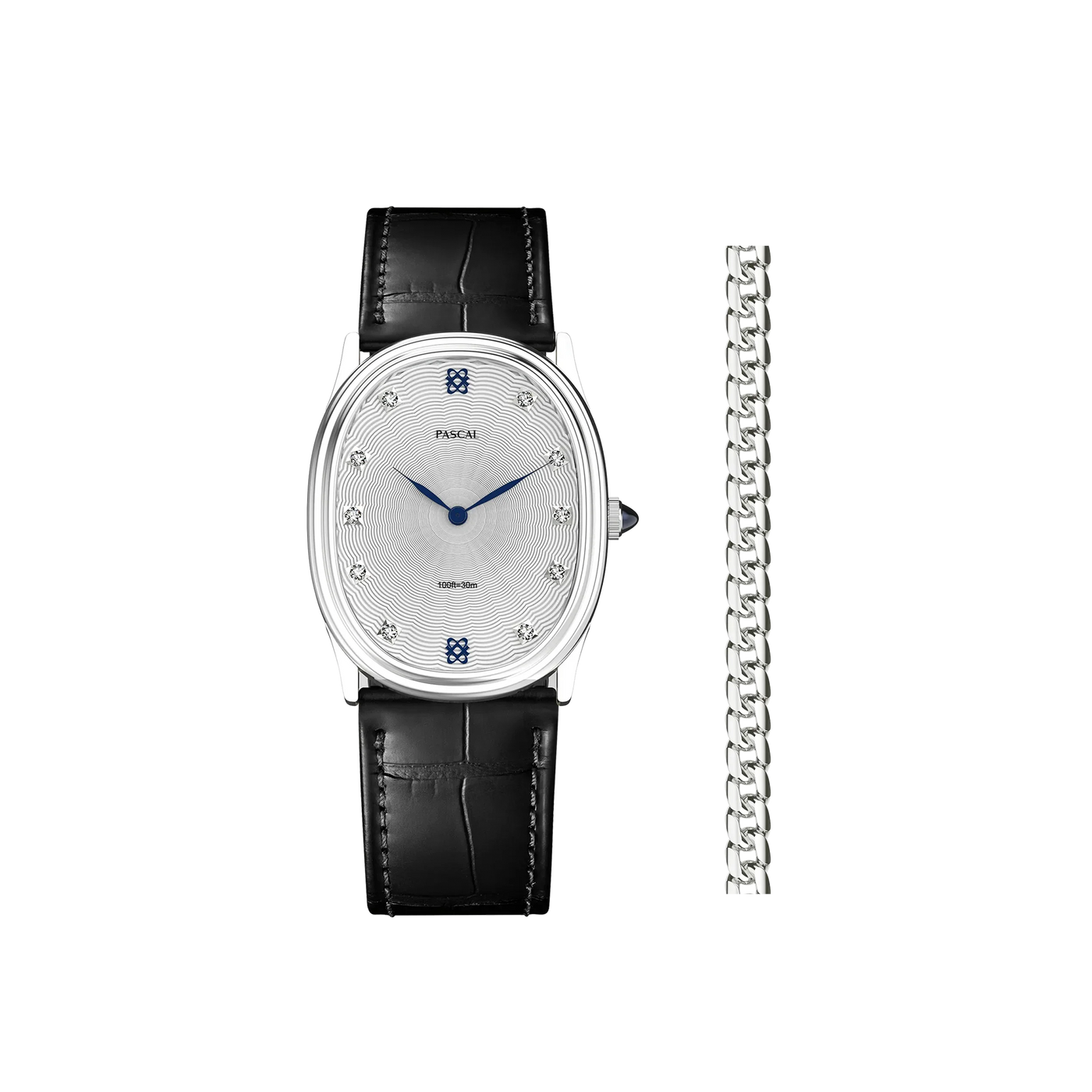 Oval Orbit Diamond Watch Gift Set in Azure Frost - PASCAL
