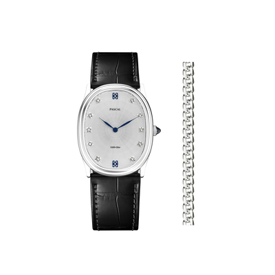 Oval Orbit Diamond Watch Gift Set in Azure Frost - PASCAL