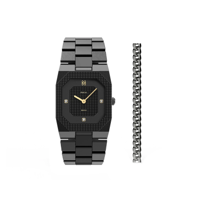 Octagonal Clou de Paris Diamond Watch Gift Set in Shadow Warrior - PASCAL