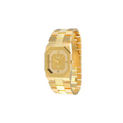 Octagonal Classic Diamond Watch and Cufflinks Gift Set
